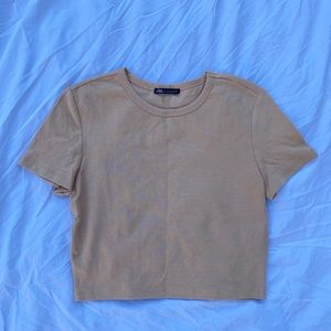 Tan Zara Baby Tee